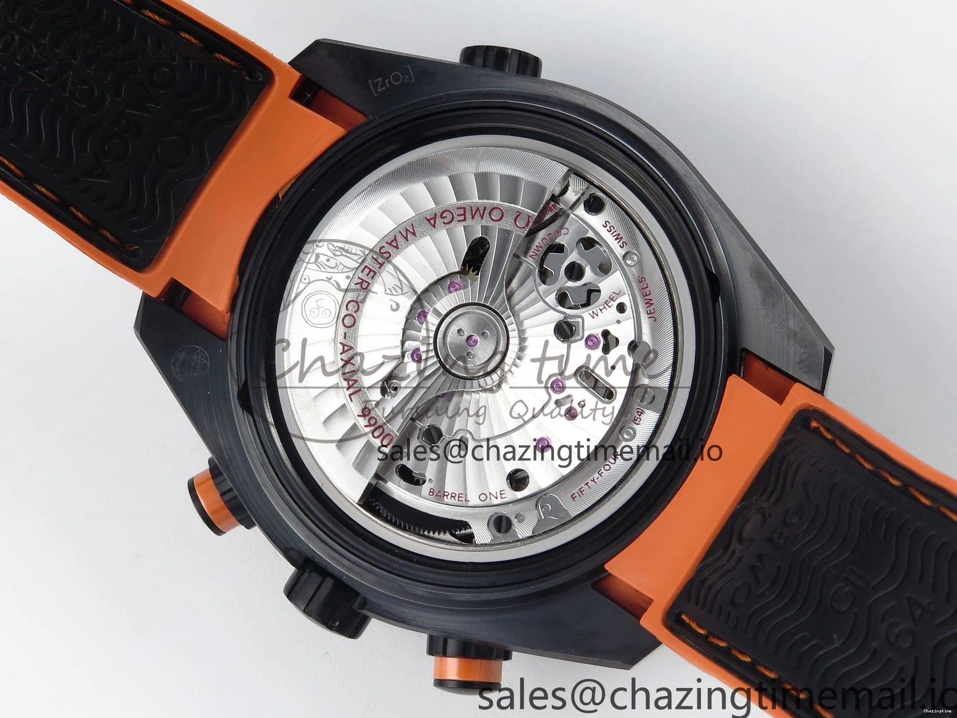 0210 Attractive Planet Ocean Master Chronometer 600M 45.5mm SCF 1:1 Best Edition Black Orange Bezel Black Dial on Black Rubber Strap A9900 Super Clone 7668